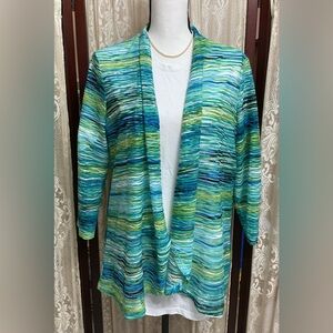 KASPER LIGHTWEIGHT OPEN FRONT CARDIGAN - SZ LARGE